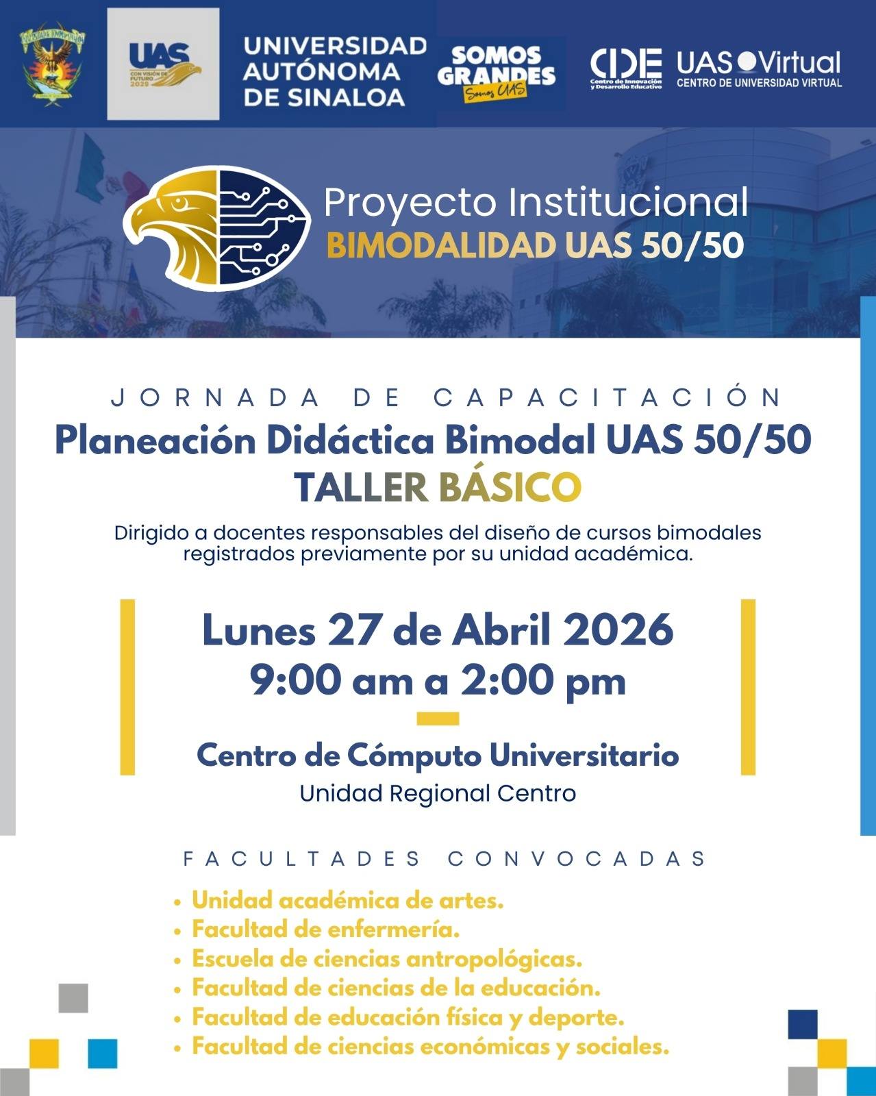 La UAS da continuidad a la capacitación en Planeación Didáctica Bimodal 50/50
