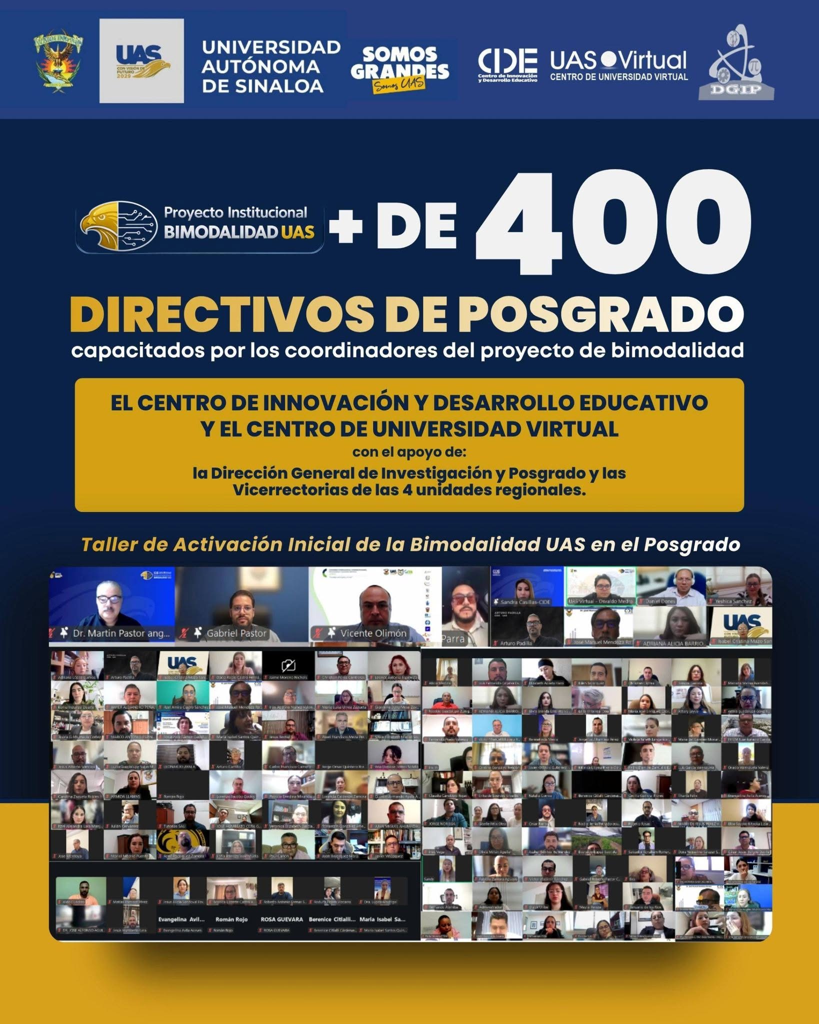 Avanza la Bimodalidad UAS 50/50 hacia los programas de posgrado.